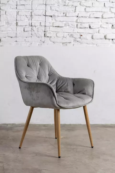 Silla cabecera capitone 50x52x80cm gris claro - comprar online