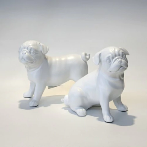 Adorno bulldog sentado 23x11.5x19cm blanco - comprar online