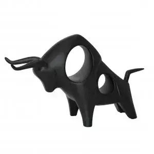 Escultura toro abajo 29x10x18cm negro
