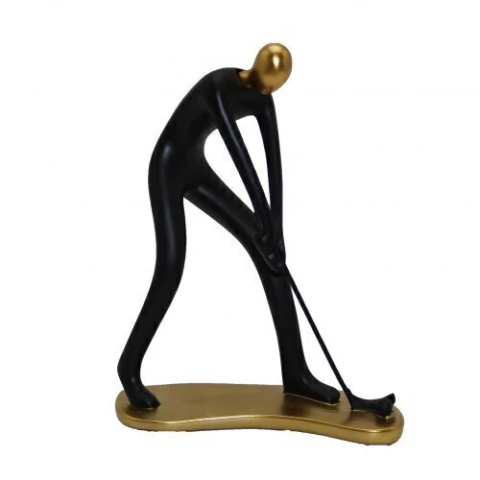 Escultura golf 17x6x23cm dorada - comprar online