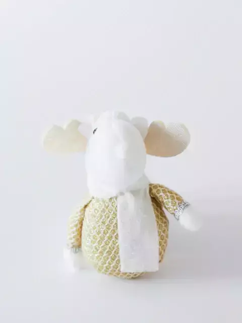 Adorno colgante navideño reno 12cm dorado