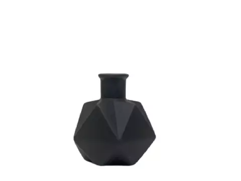 Florero facetado chico 11x6cm negro