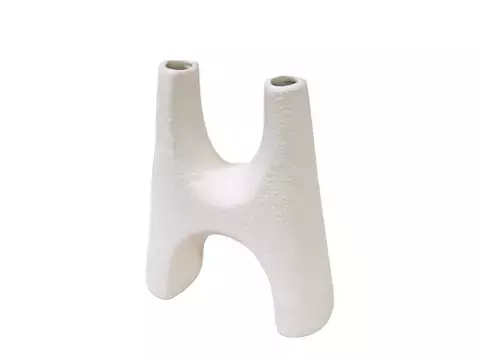 Florero H 13x5x16cm blanco