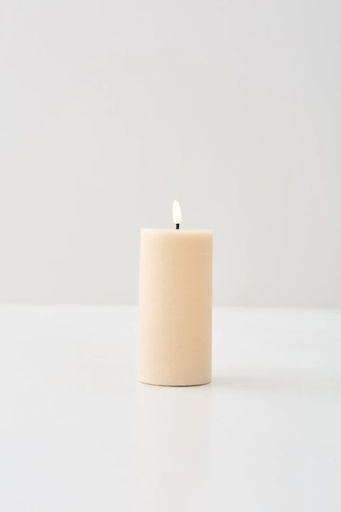 Velón led 7.5x15cm beige - comprar online