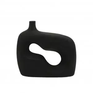 Florero 20x6x18cm negro