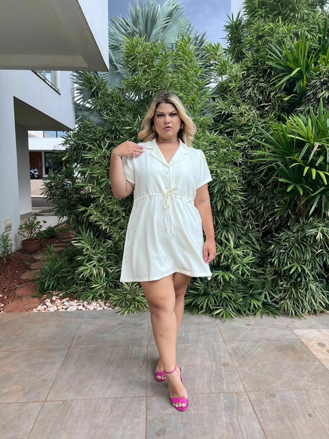 Vestido AMANDA em alfaiataria OFF WHITE - comprar online