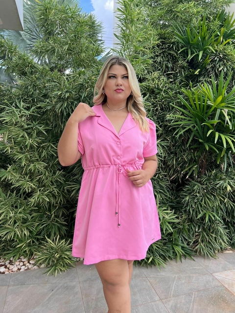 Vestido AMANDA em alfaiataria ROSA - comprar online