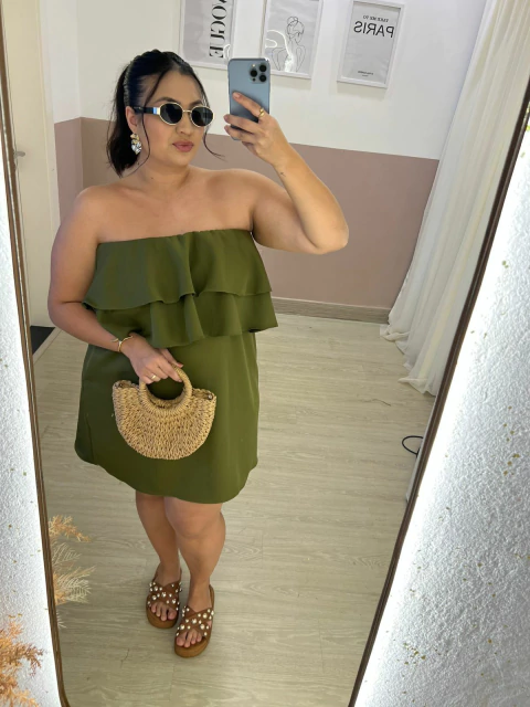 VESTIDO FLAVIA - VERDE MILITAR - comprar online