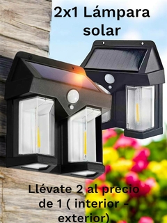 2x1 LÁMPARA SOLAR DOBLE CON SENSOR DE MOVIMIENTO