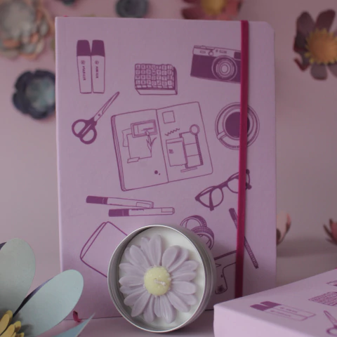 Kit Journaling - Journal + Vela margarita - comprar en línea