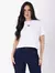 Blusa Semi Cropped Logo Centro Meia Malha Branca 1761317