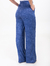 Calça Pantalona Azul Malha Suede 7200318 - comprar online