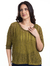 Blusa Ampla Verde Musgo Renda-Plano 2890687