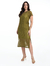 Vestido Midi Verde Musgo Renda-Plano 2890690