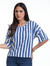 Blusa Ampla Listra/Azul Viscolinho 2910031