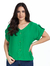 Blusa Mg Curta Verde Tecido Plano 2910047