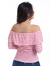 Blusa Ombro a Ombro Listra/Pink Malha Confort 3290052 - comprar online