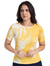 Blusa Estampado/Amarelo Baby Look Malha Canelada 3290063