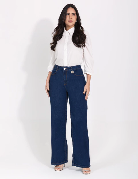 Calça Modeladora Magic Size® Wide Leg Escura - 1763868 - comprar online