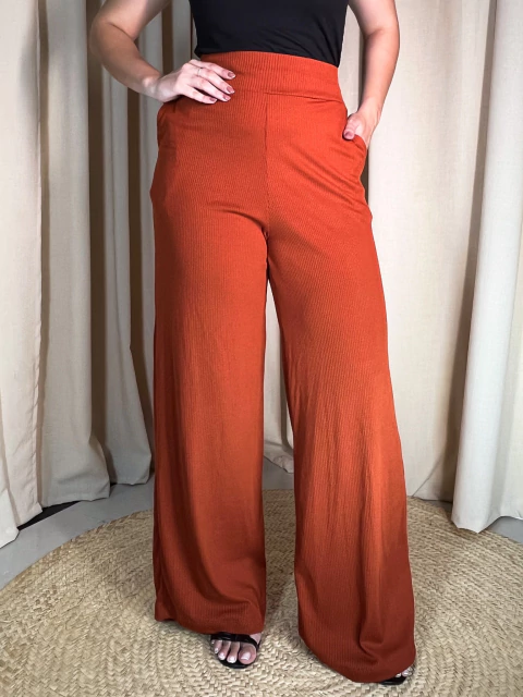 Calça Pantalona Telha Handara - Ref: 4020021