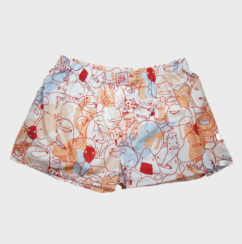 Boxershorts folga® Galera do Mar da collab com o artista FLIP, estampa inspirada no mar, algodão sustentável