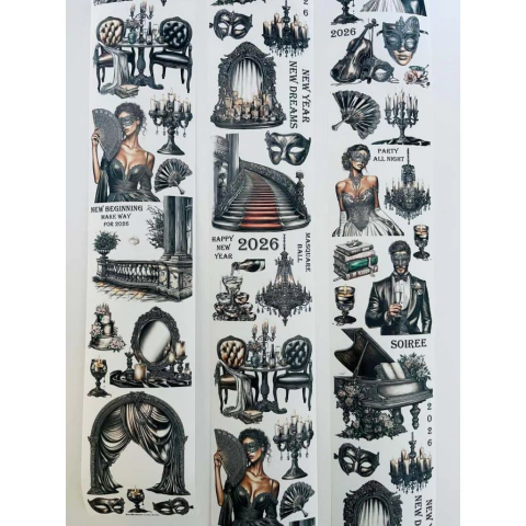 Loop washi tape SindhurasCraft - Midnight Gala (7cmx1m)