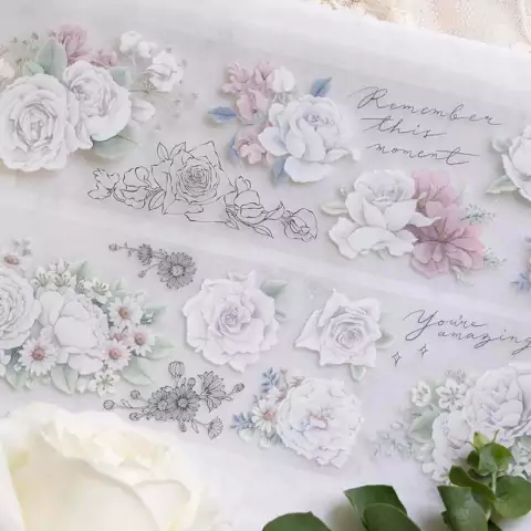 Loop pet tape tape Loidesign - White Rose