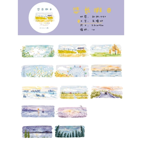 Loop pet tape Lynn Studio - Long holiday (3,5cm x 1m)