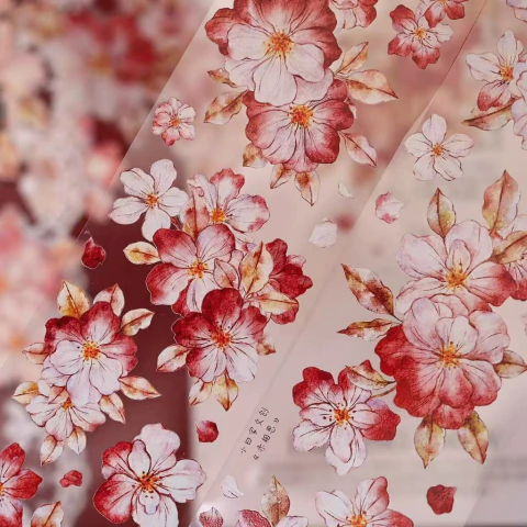 Loop pet tape Xiaobaijia - Red Lovesickness (5,5cmx1,2m)