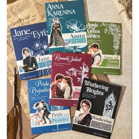 Kit 20 adesivos pet - Literary Story (8x8cm)