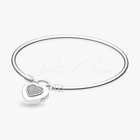 Brazalete Rigido Con Cierre De Corazón Abierto