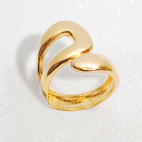 Anel Aro Crescente Banho De Ouro - comprar online