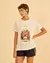 T-shirt Slim- Fases da Lua Frida Kahlo Off White na internet