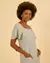 Vestido Equilibrio Listrado Manga Curta Índigo - comprar online