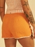 Short Laranja com Cós Listrado - Estampado - Frida Moda Feminina Online - Conforto, Estilo e Autenticidade