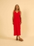 Vestido Longo Vermelho - Liso
