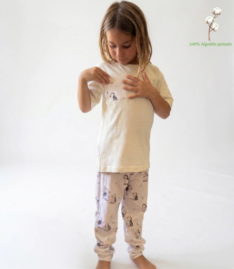 PRE VENTA Pijama Puffin manga larga - Remera manga corta EXTRA