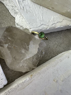 Anel zircônia verde claro