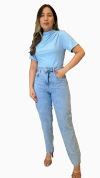 CALÇA JEANS STRASS