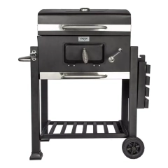 Parrilla Portátil con Ruedas Carbón/Leña, Mesa Rebatible - comprar online