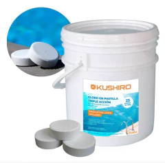 Cloro Triple Acción en Pastillas de 200g Balde X 5KG KUSHIRO - comprar online