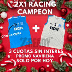 2X1 RACING CAMPEON SUDADERA BLANCA Y AZUL- ENVIO GRATIS - comprar online