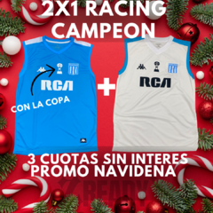 2X1 RACING CAMPEON SUDADERA BLANCA Y AZUL- ENVIO GRATIS