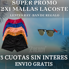 PROMO VERANO/2 MALLAS LACOSTE+LENTES RAY-BAN DE REGALO!!ENVIO GRATIS!!