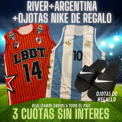 RIVER + ARGENTINA + OJOTAS NIKE DE REGALO !! ENVIO GRATIS A TODO EL PAIS