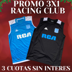 3X1 RACING MUSCULOSA AZUL Y NEGRA + SHORT DE REGALO!! - comprar online