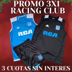 3X1 RACING MUSCULOSA AZUL Y NEGRA + SHORT DE REGALO!!