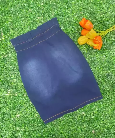 Domi Modas Saia Jeans Meia Coxa 5201