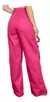Domi Modas Calça Cargo Wide Leg Sarja com Bolso Lateral 113
