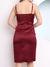 Domi Modas Vestido Cetim Midi Fenda Lateral Coleção Nova C180 - Domi Modas